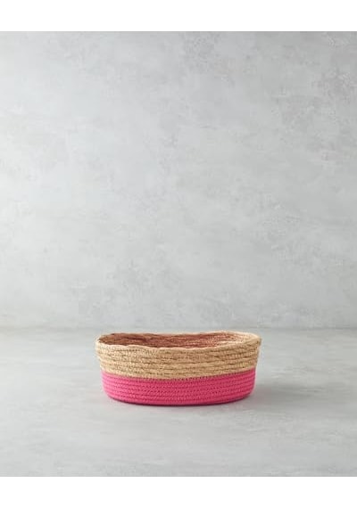Colorful Lines Kağıt İp Sepet Pembe Genel