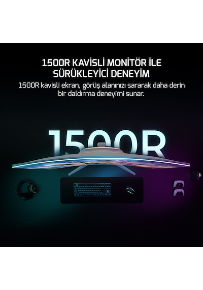 Gamepower Vivid V60 27" Curved Rgb Beyaz 240hz 0.5ms Fhd 1500r Cece5gmp0064