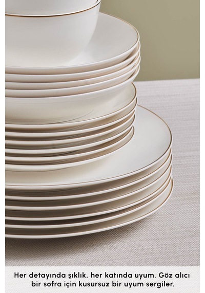 Karaca  Elegance Bone Esbelto 53 Parça 12 Kişilik Yemek Takımı Gold