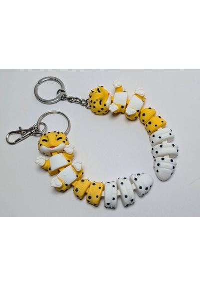 3d Baskı Hareketli Leopar Anahtarlık Eklemli Sevimli Leopar Figürü Çok Renkli