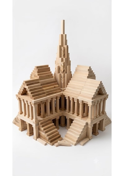 Minyatür Ahşap Yapı Blokları 1x2x10 Cm 50 Adet