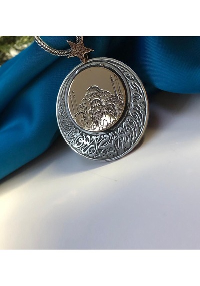 Vog Ay Yıldız Kelime-i Tevhid V Ayasofya Camii 925 Gümüş Sevgiliye Eşe Hediye Kolye