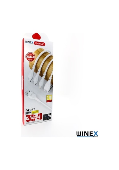 Winex Ca107 3In1 Micro, Lightning, Type-C Data Şarj Kablosu 3.4A