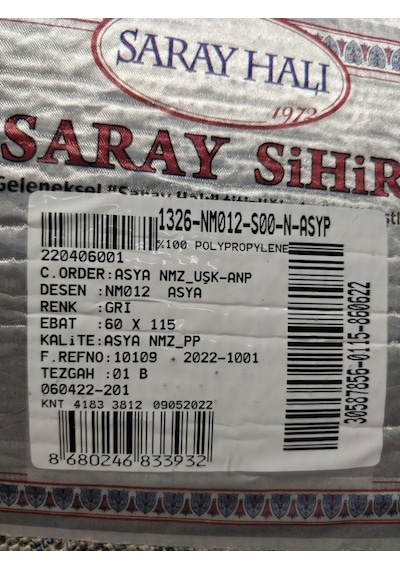 2 Adet Halı Sarayı Sihir Namazlık Seccade Nm012 Gri 60X115Cm