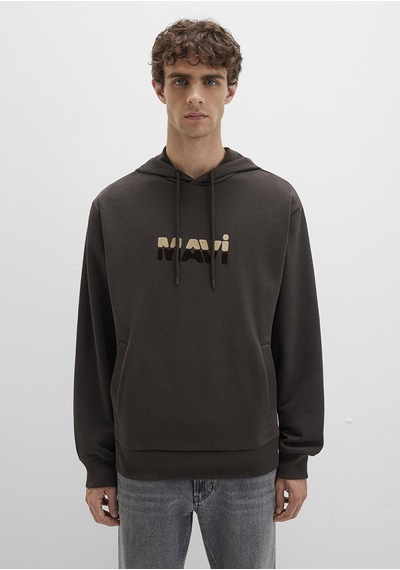 Mavi - Mavi Logo Baskılı Kahverengi Sweatshirt 0s10395-70219 Kahverengi