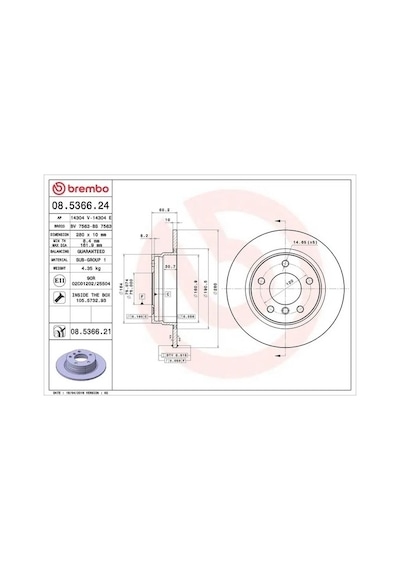 Bmw 318i E46 Arka Fren Diski 1998-2005 Brembo 08536621 2adettir