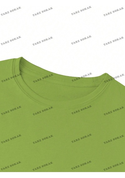 Noıssey Unisex Bay Ayı & Slogan Baskılı Kadın T-shirt Kod-1338 Yeşil