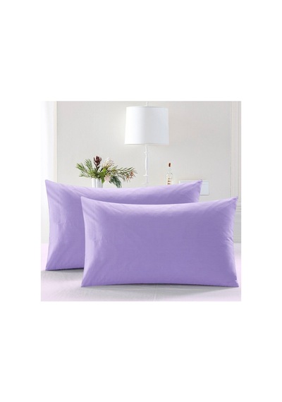 Lionas Düz Pamuklu 2'li Yastık Kılıfı 50x70 Lila Lila