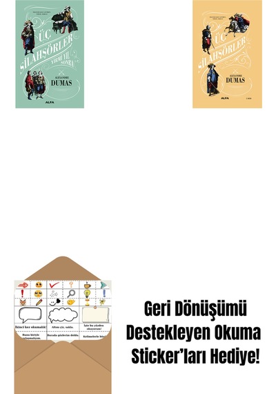 Üç Silahşörler Yirmi Yıl Sonra Ciltli + Üç Silahşörler Ciltli + Okuma Sticker'ları