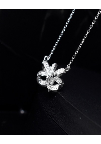 Brezza Lusso Jewelry Zirconia Taşlı Işıltılı Diamond Fiyonk Model Kadın Gümüş Kolye 45 CM 45 CM