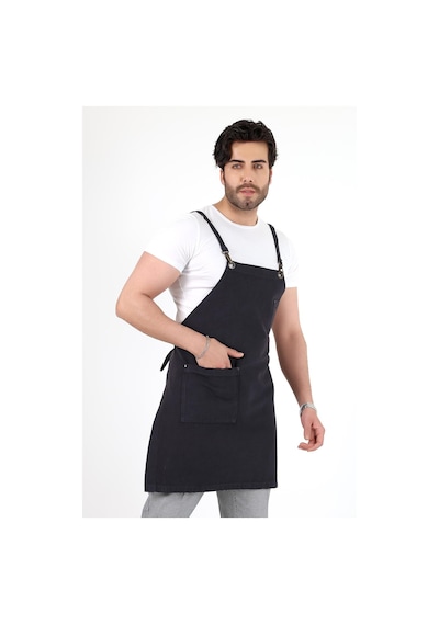 Barista Askılı Önlük Tek Cepli - Füme-12782 Füme