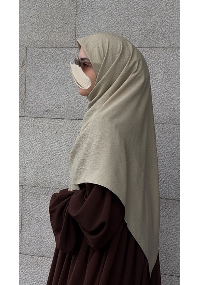 Qalortex Scarf Premium Jakarlı Hüma Büyük Boy Eşarp -taş