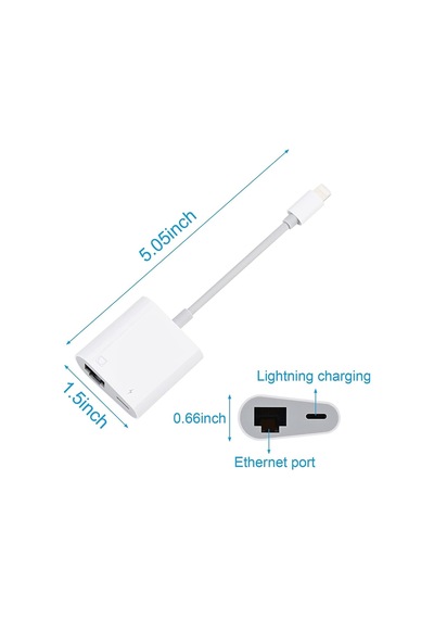 Pmr Lightning Rj45 Ethernet Çevirici 2 In 1 Ethernet Ve Liğhtning Şarj Girişi 10/100