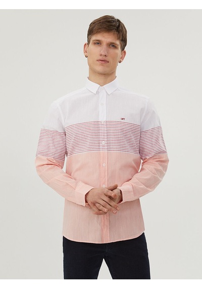 Loft Regular Fit Erkek Gömlek U.kol Whıte Red