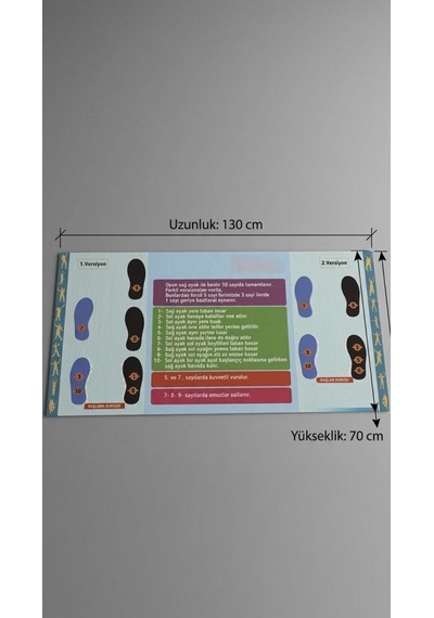 Haydi Dansa Horon Dans Matı 130x70 Cm Adım Adım Eğitici Halk Dansı Öğretim Oyunu