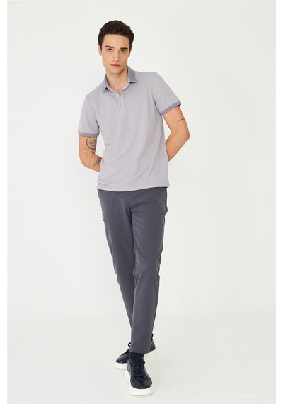 Gri Polo Yaka T-shirt Gri