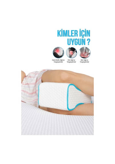 Viscofoam Luna Diz Arası Ortopedik Yastık Bacak Arası Visco Yastık - 25x20x14-7,5cm