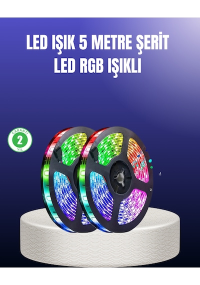 Enerji Tasarruflu Rgb Şerit Led 5 Metre Renkli