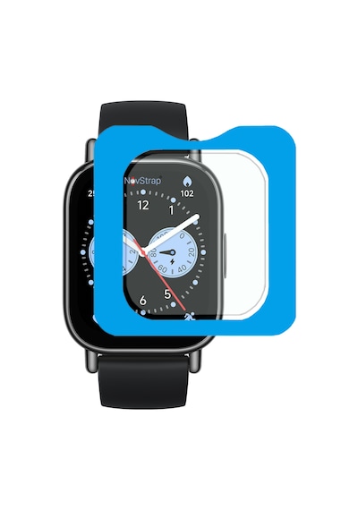 Novstrap Xiaomi Redmi Watch 5 Lite İle Uyumlu Ekran Koruyucu 9h Temperli Cam Kolay Uygulama Aparatlı
