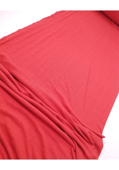 Kırmızı Renkte, İnce Yumuşacık Örgüsünden Desenli Pamuklu Bir Örme Kumaş Elbiselik & Bluzluk En: 140cm-12418