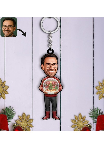 Bk Gift Kişiye Özel Erkek Yılbaşı Karikatürlü Ahşap Anahtarlık -11, Yeni Yıl Hediyesi, Yılbaşı Hediyesi Kobitmeyencom35812 Bk Gift
