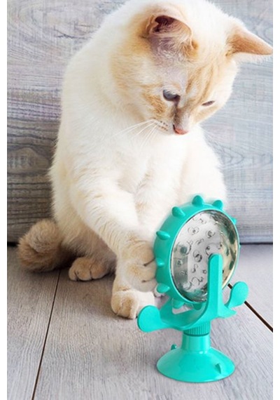 By Nevser Vantuzlu Zilli İnteraktif Dönebilen Mama Kaplı Renkli Eğlenceli Eğitici Kedi Oyuncağı