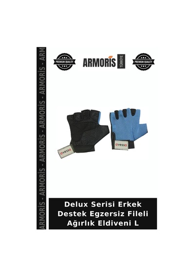 Delux Serisi Erkek Destek Egzersiz Fileli Ağırlık Eldiveni L Çok Renkli