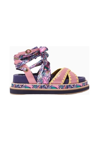 Kurt Geiger Orson Cross Scarf %100 Süet Lüks Tasarım Düz Kadın Sandalet Çok Renkli