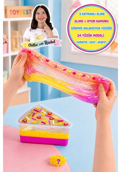 Jelly Cakes Lemonade Lush Squishy 3 Katmanlı Sıkmalık Sürpriz Yüzüklü Pasta Dilimli Duyusal Slime Çok  Renkli