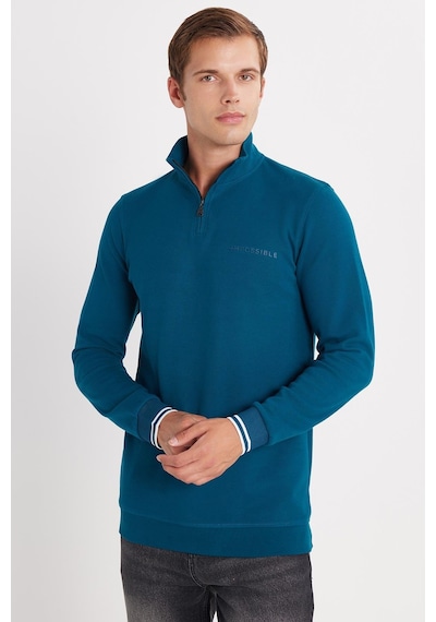 Tudors Erkek Slim Fit Dar Kesim Pamuklu Yarım Fermuarlı Dik Yaka Petrol Sweatshirt-35787 PETROL Tudors Erkek Slim Fit Dar Kesim Pamuklu Yarım Fermuarlı Dik Yaka Petrol Sweatshirt-35787 PETROL