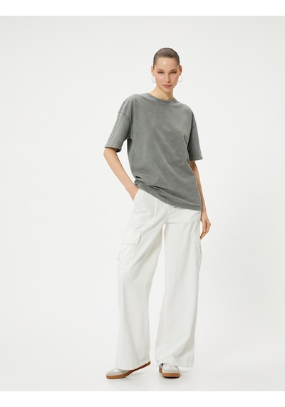 Koton Basic Oversize Tişört Kısa Kollu Bisiklet Yaka Pamuklu Antrasit 4sal10232ık Antrasit Koton Basic Oversize Tişört Kısa Kollu Bisiklet Yaka Pamuklu Antrasit 4sal10232ık Antrasit