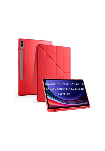 S10/s9/s8 Ultra 14.6inç İle Uyumlu Kılıf Kalem Bölmeli Trifolding Case X900-10-20 Kırmızı Sku: Zeusb0dy56tmct Arka Kapak