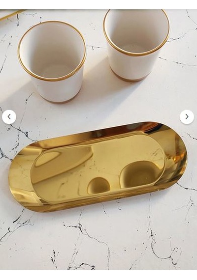 Fine Living Golden Mug Set -3 Parça Beyaz