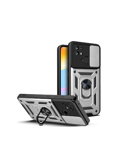 Xiaomi Poco C40 Kılıf Pars Lens Sürgülü Yüzüklü Standlı Sert Kılıf Xiaomi Poco C40 Kılıf Pars Lens Sürgülü Yüzüklü Standlı Sert Kılıf