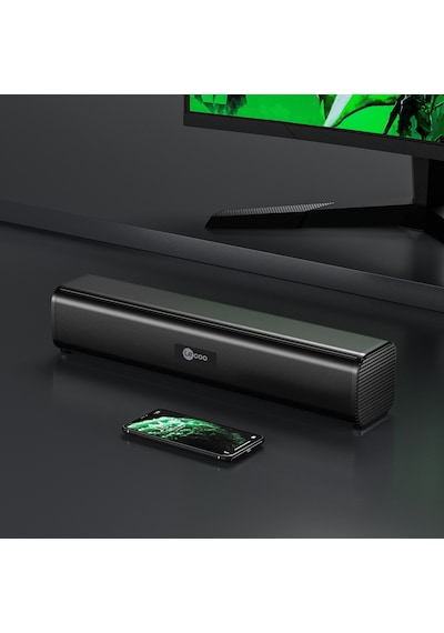 Lecoo DS107 Kablolu USB/AUX Stereo 6W Soundbar Taşınabilir Hoparlör Siyah