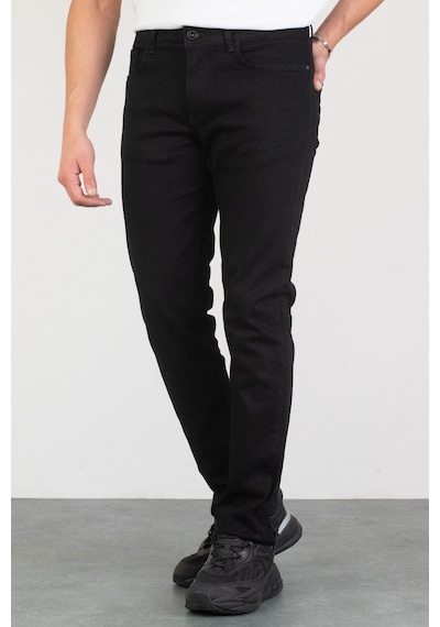 HLT Jeans Erkek Siyah Yıkamalı Slim Fit Likralı Jean Kot Pantolon Alex