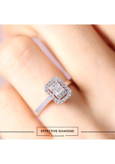 Mia Vento Effective Diamond Shine Baget Tektaş Gümüş Yüzük