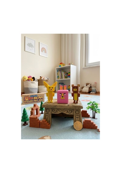 Super Bear Adventure Tilki, Ayı Ve Tavşan Figür Seti - Tüm Eklemleri Hareketli 3'lü Oyuncak - 8 Cm