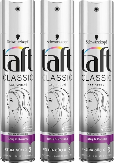 Taft 3'lü Classic Saç Spreyi 250 ml