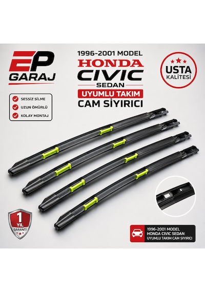 Honda Civic İes Sedan Uyumlu 1996-2001 Model Takım Cam Sıyırıcı