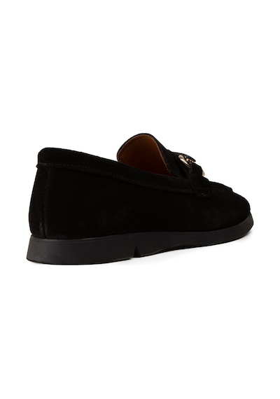Deery Kadın Hakiki Süet Siyah Toka Detaylı Loafer - K5300zsyhc01