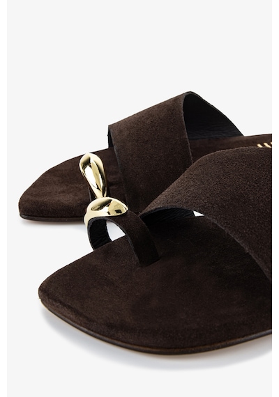 Valmenti Kadın Hakiki Deri Kahverengi Düz Terlik 1141 415 Bn Trlk Y26 Brown Suede