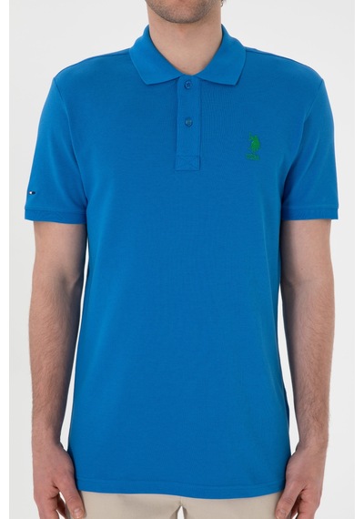 U.S. Polo Assn. Erkek Slim Fit Polo Yaka Kobalt Basic Tişört 50298041-VR077