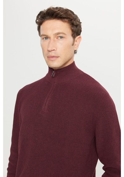 AC&Co / Altınyıldız Classics Erkek Bordo Pamuklu Standart Fit Normal Kesim Bato Yaka Jakarlı Triko Kazak Bordo AC&Co / Altınyıldız Classics Erkek Bordo Pamuklu Standart Fit Normal Kesim Bato Yaka Jakarlı Triko Kazak Bordo