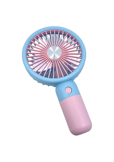 Şarjlı Taşınabilir El Pervanesi / Masa Üstü Mini Fan Mavi-pembe