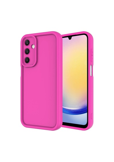 Galaxy A25 Kılıf Kamera Korumalı Zore Ananas Kapak Pembe Koyu