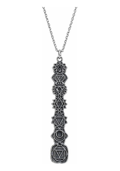 Aura Line Uzun Form Sembol Detaylı Unisex Metal Kolye Çok renkli