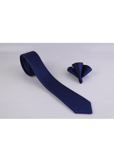 Demfashion Özel Desenli Kravat Mendil Seti - Mavi (533062948) Mavi