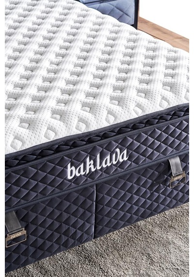 Baklava Yatak 200x200 Cm Çift Kişilik Ultra Ortopedik Çok Sert Pedli Lüks Yatak 30 Cm Antrasit Kumaş