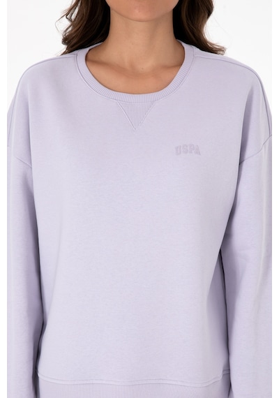 U.S. Polo Assn. Kadın Lavanta Şardonlu Bisiklet Yaka Basic Sweatshırt 50313586-VR245